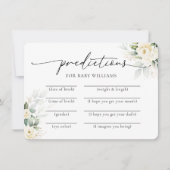 White Roses Baby Shower Predictions Card Einladung (Vorderseite)