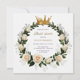 White Roses & Baby's Atem Brautparty Einladung