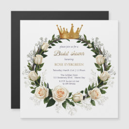 White Roses & Baby's Atem Brautparty Magneteinladung