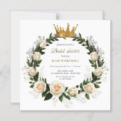 White Roses & Baby's Atem Brautparty Magneteinladung (Vorderseite)