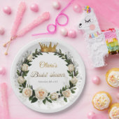 White Roses & Baby's Atem Brautparty Pappteller (Party)