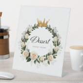 White Roses & Baby's Atem Dessert Sockelschild (In Situ)