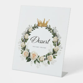 White Roses & Baby's Atem Dessert Sockelschild