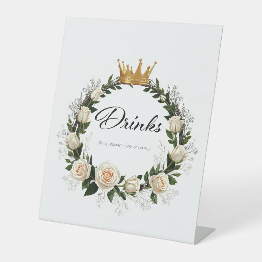 White Roses & Baby's Atem Drinks Sockelschild (Vorderseite)