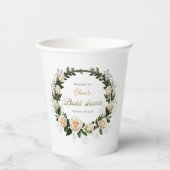 White Roses & Baby's Atem-Lieblinge Pappbecher (Vorderseite)