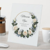 White Roses & Baby's Atem Mimosa Bar Sockelschild (In Situ)