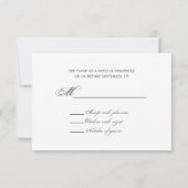 White Roses & Barnwood Wedding RSVP Karte (Rückseite)