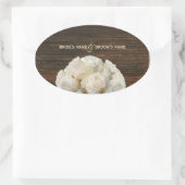 White Roses & Barnwood Wedding Sticker (Tasche)