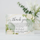 White Roses Beerdigung Food Danke Karte (Stehend Vorderseite)