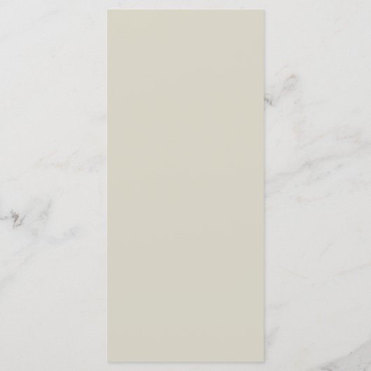 White Roses Beige Menu Menükarte (Rückseite)