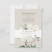 White Roses Bereaving Vielen Dank Karte (Vorderseite)