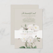 White Roses Bereaving Vielen Dank Karte (Vorne/Hinten)