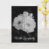 White Roses Black and White Sympathy Card Karte (Gelbe Blume)