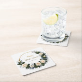 White Roses & Blue Baby’s Breath  Rechteckiger Pappuntersetzer (Vor Ort)