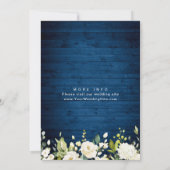 White Roses Blue Wood Lantern Wassercolor Wedding Einladung (Rückseite)
