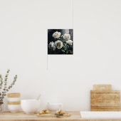 White Roses Blume Art Print Poster (Küche)