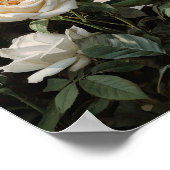 White Roses Blume Art Print Poster (Ecke)