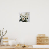 White Roses Blume Art Print Poster (Küche)