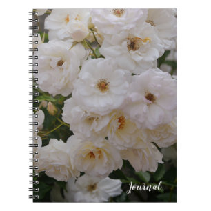 White Roses Blume Floral Journal-Notebook Notizblock