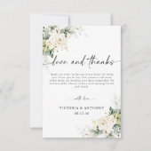 White Roses BlumenWedding Dankeschön Karte (Vorderseite)