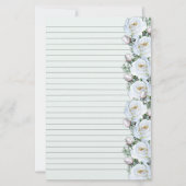 White Roses Bouquet Border 3 Stationery Lined Briefpapier (Vorderseite)