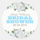 White Roses Bouquet Brautparty Sticker (Vorderseite)