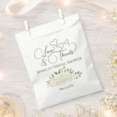 White Roses Bouquet Liebe & Danke Brautparty Geschenktütchen (Ausgeschnitten)