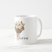 White Roses Bouquet of Flowers Love Kaffeetasse (VorderseiteRechts)