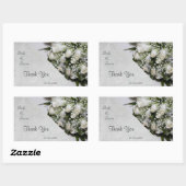 White Roses Bouquet Wedding Danke Sticker (Blatt)