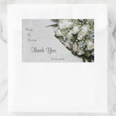 White Roses Bouquet Wedding Danke Sticker (Tasche)