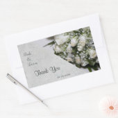 White Roses Bouquet Wedding Danke Sticker (Umschlag)