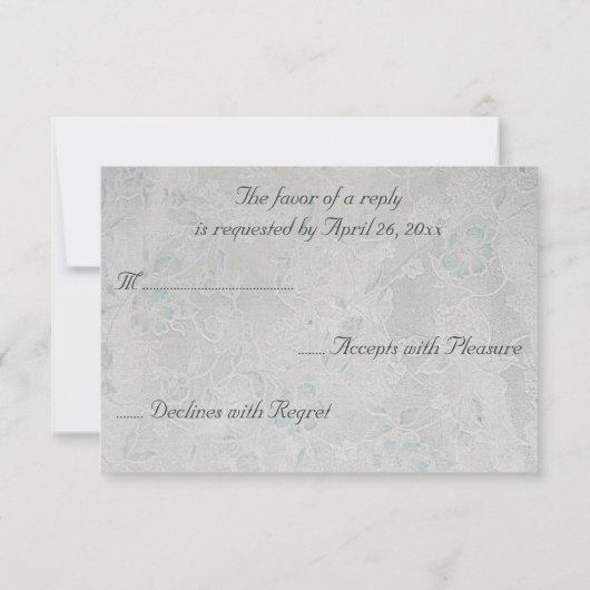 White Roses Bouquet Wedding RSVP Karte (Rückseite)