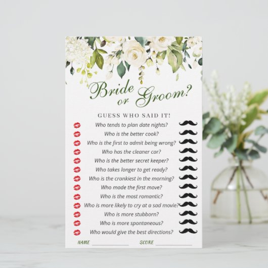 White Roses Brautparty (Stehend Vorderseite)