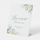 White Roses Brautparty Liebe ist süßes Zeichen Sockelschild (Vorderseite)