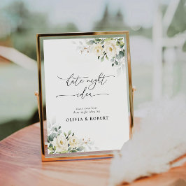 White Roses Brautparty Sockelschild