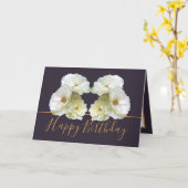 White Roses Chic Elegante Floral Bouquet Geburtsta Karte (Gelbe Blume)