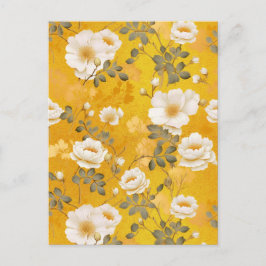 White Roses Chiyogami Postkarte