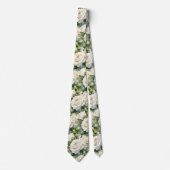 White Roses Classic Formale Floral Neck Tie Krawatte (Vorderseite)