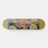 White Roses Colette Gold Skateboard (Horizontal)