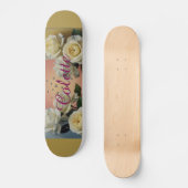 White Roses Colette Gold Skateboard (Vorderseite)