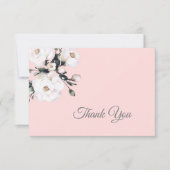 White Roses Corner Bouquet | Pink Dankeskarte (Vorderseite)