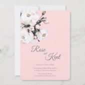 White Roses Corner Bouquet | Pink Einladung (Vorderseite)