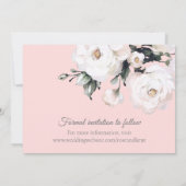 White Roses Corner Bouquet | Pink Save The Date (Rückseite)