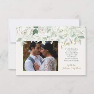 White Roses Dankeschön Karte