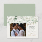 White Roses Dankeschön Karte (Vorne/Hinten)