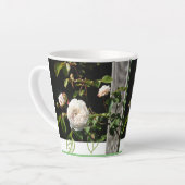 White Roses Design Latte Tasse (Linke Ecke)