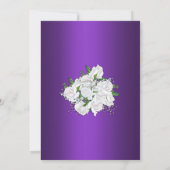 White Roses Elegance Lila Hochzeit Einladung (Rückseite)