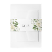 White Roses Elegante Hochzeit mit Flora Einladungsbanderole (Vorderseite Beispiel)