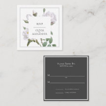 White Roses Elegante Wedding RSVP Card
