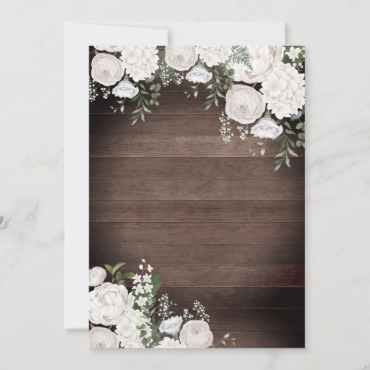 White Roses Eleganter Western Charro Quinceanera Einladung (Rückseite)